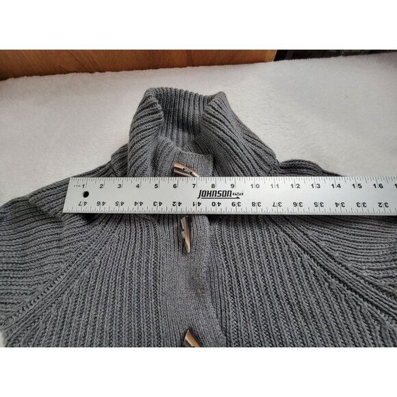 Talbots Women’s Knit Cardigan Sweater Small Gray Cotton Cashmere Blend Toggle - Picture 5 of 7